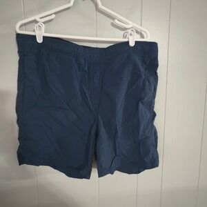Merona Swim‎ Trunks Mens M Blue Elastic Waist Nylon Board Shorts
